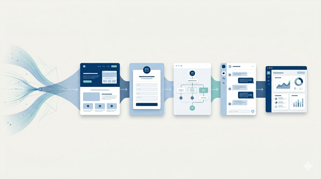 Sistema de captación digital con landing page, formulario, seguimiento y WhatsApp