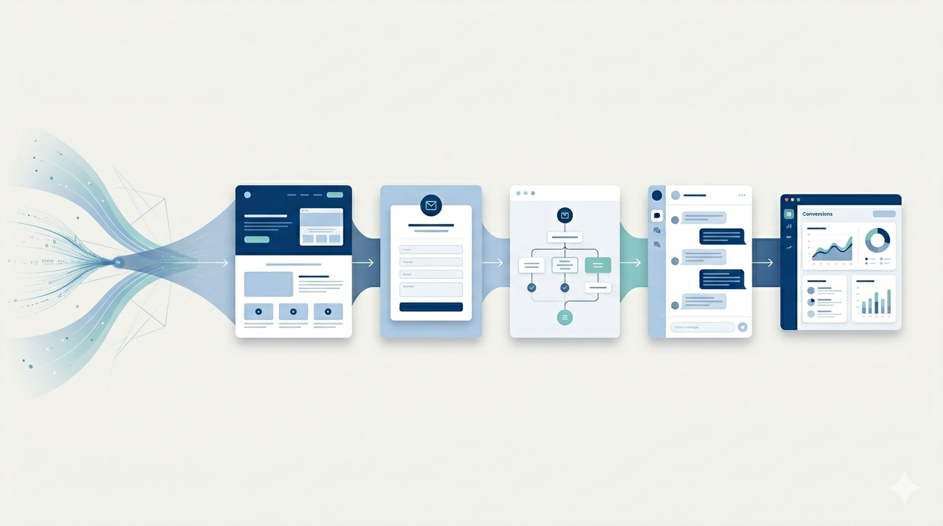 Sistema de captación digital con landing page, formulario, seguimiento y WhatsApp