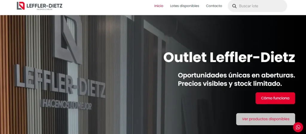 Outlet online de Leffler-Dietz con aberturas disponibles en stock